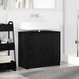  Kupaonski ormar s pohranom Crni hrast 64,5 x 33,5 x 59 cm | shoptok.hr