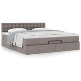 vidaXL Otomanski krevet s madracem smeđesivi 160x200cm od tkanine | shoptok.hr