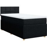 vidaXL Box spring postelja z vzmetnico črna 100x200 cm blago | Shoptok.si