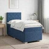  Boxspring krevet s madracem Plava 90 x 190 cm Tkanina - Plava 90 x 190 cm Dizajn s rombovima Cijene