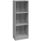 Maison Chic Knjižna omara - Knjižni regal 3-nadstropna siva sonoma 40x24x109 cm inžen. les, (21724896) Cene