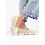 Shelvt Beige Women's Textile Slip On | Shoptok.si