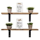 Hanah home Lam022 Walnut Decorative Wooden Wall Shelf | ePonuda.com