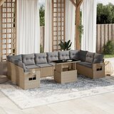 vidaXL 11-dijelni set vrtnih sofa od poliratana s jastucima bež | shoptok.hr