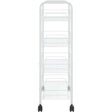 vidaXL 4-nadstropni kuhinjski voziček bel 46x26x85 cm železo | Shoptok.si