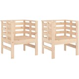  Vrtne stolice 2 kom 61,5 x 53 x 71 cm od masivne borovine | shoptok.hr