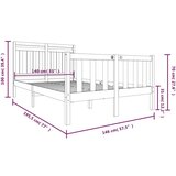  Posteljni okvir črn iz trdnega lesa 140x190 cm, (20645204) | Shoptok.si