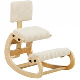  Ergonomska klečeća stolica s naslonom kordur krem bijela | shoptok.hr
