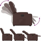  naslonjač na podizanje od umjetne kože smeđi | shoptok.hr
