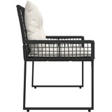  Vanjska klupa s jastukom Crna i krem-bijela 118 x 55 x 82 cm | shoptok.hr