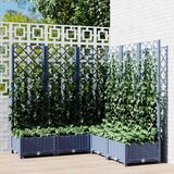  Vrtna sadilica s rešetkom plava siva 120 x 120 x 121,5 cm PP | shoptok.hr