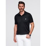 Ombre Stylish men's stretch fabric polo shirt - black | Shoptok.si
