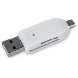 microSD SD card reader USB + microUSB white OTG