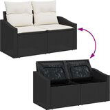  Set vrtnih kauča Set od 8 Bež Crna Ratan Poliester Čelik | shoptok.hr