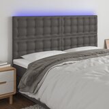 The Living Store LED uzglavlje sivo 200x5x118/128 cm od umjetne kože Cijene