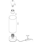 Eglo Damasco 1 stona lampa/1, e27, 60w, v215, hrom/bela | Eponuda.com