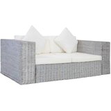  2-dijelni set sofa od prirodnog ratana s jastucima sivi | shoptok.hr