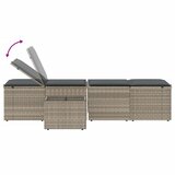  Ležaljke 2 kom sa stolom svijetlo sive boje poli ratana | shoptok.hr