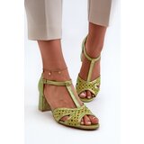 Maciejka Women's Leather Sandals with Heels Cijene