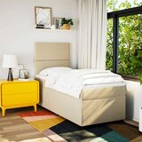  Okvir kreveta s oprugama i madrac krem 80x200 cm od tkanine | shoptok.hr