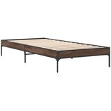  Okvir za krevet smeđi hrast 100x200cm konstruirano drvo i metal | shoptok.hr