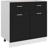 The Living Store Spodnja omarica s predalom črna 80x46x81,5 cm - Omarica S Predali, (21432018) Cene