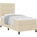  Kremna postelja s pomičnim dnom in vzmetnico 80x200 cm Tkanina, (22083601) | Shoptok.si