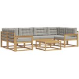  Set vanjskih sofa s jastukom 5 pcs Bijela i svjetlosiva | Eponuda.com
