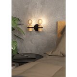 Eglo Chieveley zidna lampa 2xE27, 28,5 cm, crna/drvo, 43542 | shoptok.hr
