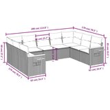  9-dijelni set vrtnih sofa s jastucima bež od poliratana | shoptok.hr