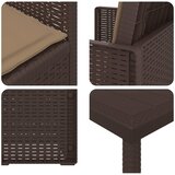  Vrtni set za objed 3 kom. Smeđa i sivosmeđa PP | shoptok.hr
