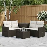  Set sofe 6 kom. Crna i krem-bijela Poli Rattan i čelik | shoptok.hr