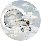 Dekornik Dječja zidna naljepnica Plane in a Circle, ø 150 cm | shoptok.hr
