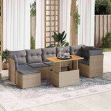  8-dijelni set vrtnih sofa od poliratana s jastucima bež | shoptok.hr