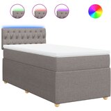 vidaXL Box spring postelja z vzmetnico taupe 100x200 cm blago, (21291355) | Shoptok.si