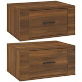  Zidni noćni ormarići 2 kom smeđa boja hrasta 50x36x25 cm | shoptok.hr