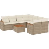  9-dijelni set vrtnih sofa s jastucima bež od poliratana | shoptok.hr