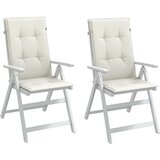  Jastuci za stolice 2 kom prošarano krem 120x50x4 cm tkanina | shoptok.hr