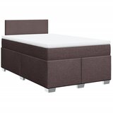 vidaXL Box spring postelja z vzmetnico temno rjav 120x200 cm blago, (21307986) Cene