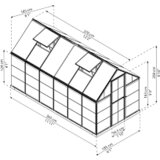 PALRAM staklenik hybrid (370 x 185 x 208 cm, srebrne boje) | shoptok.hr