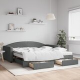  Dnevni krevet na razvlačenje tamnosivi 100 x 200 cm od tkanine | shoptok.hr