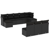  10-dijelni set vrtnih sofa s jastucima crni od poliratana | shoptok.hr