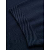 Ombre Men's buttonless polo shirt with classic weave - navy blue | shoptok.hr