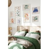 Wallxpert set od 8 uramljenih slika Çgs-037, ilustracije u plavoj i narandžastoj – šolja kafe, ženski portreti i kuhinjski motivi, beli ram | Eponuda.com