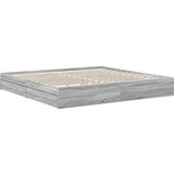  Krevet s od storage Siva Sonoma 200 x 200 cm Konstruirano drvo | shoptok.hr