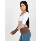 RUE PARIS Blouse-RV-BZ-8429.18P-white-brown | Shoptok.si
