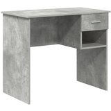vidaXL Miza s shranjevanjem Betonsko siva 90x49.5x75 cm Lesno predelano | Shoptok.si