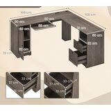  Pisalna miza v obliki črke L s polnilno postajo, kotna pisalna miza, siva | Shoptok.si
