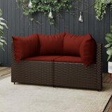 Maison Chic Vrtni kotni kavč - Zunanji kavči z blazinami 2 kosa rjav poli ratan, (22040538) | Shoptok.si