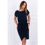 Kesi Tied dress with a clutch bottom navy blue | Shoptok.si